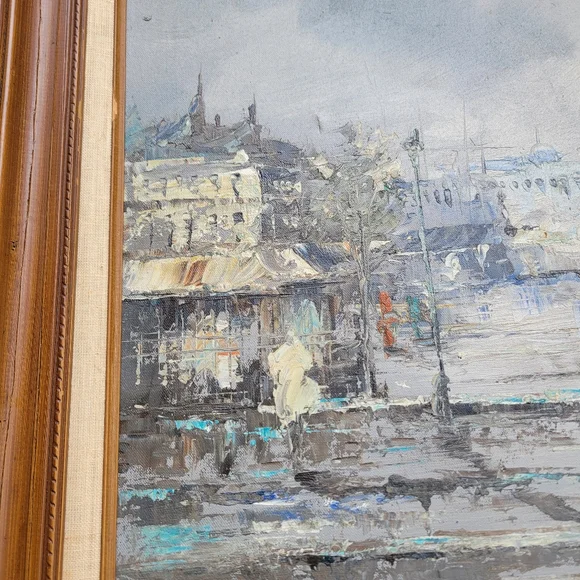 Antique vintage PARIS signed Oil on Canvas Impressionist mid-20th Century painti - Picture 16 of 16